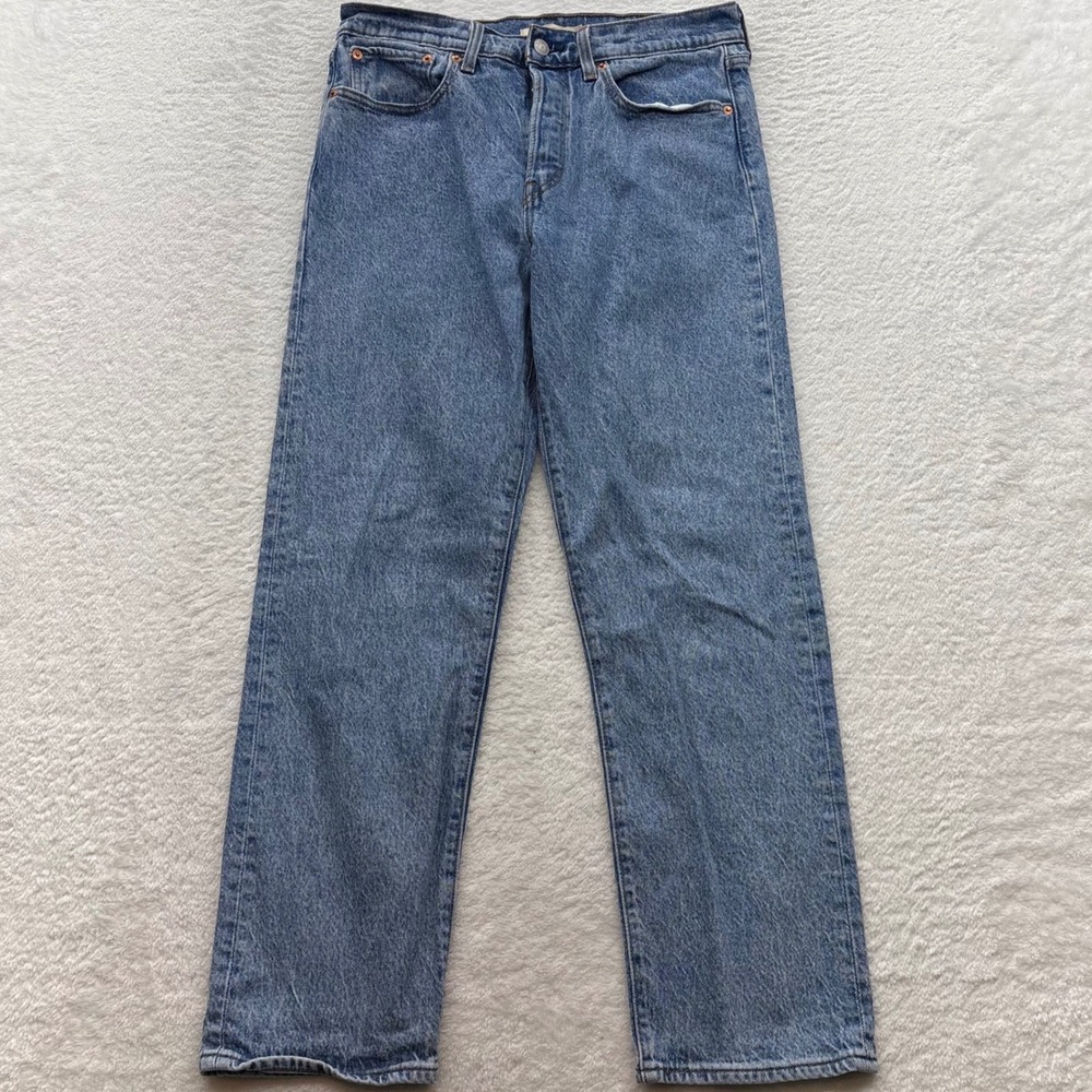 Levi Premium Wedgie Straight Jeans Blue High Rise Button Fly Size 30